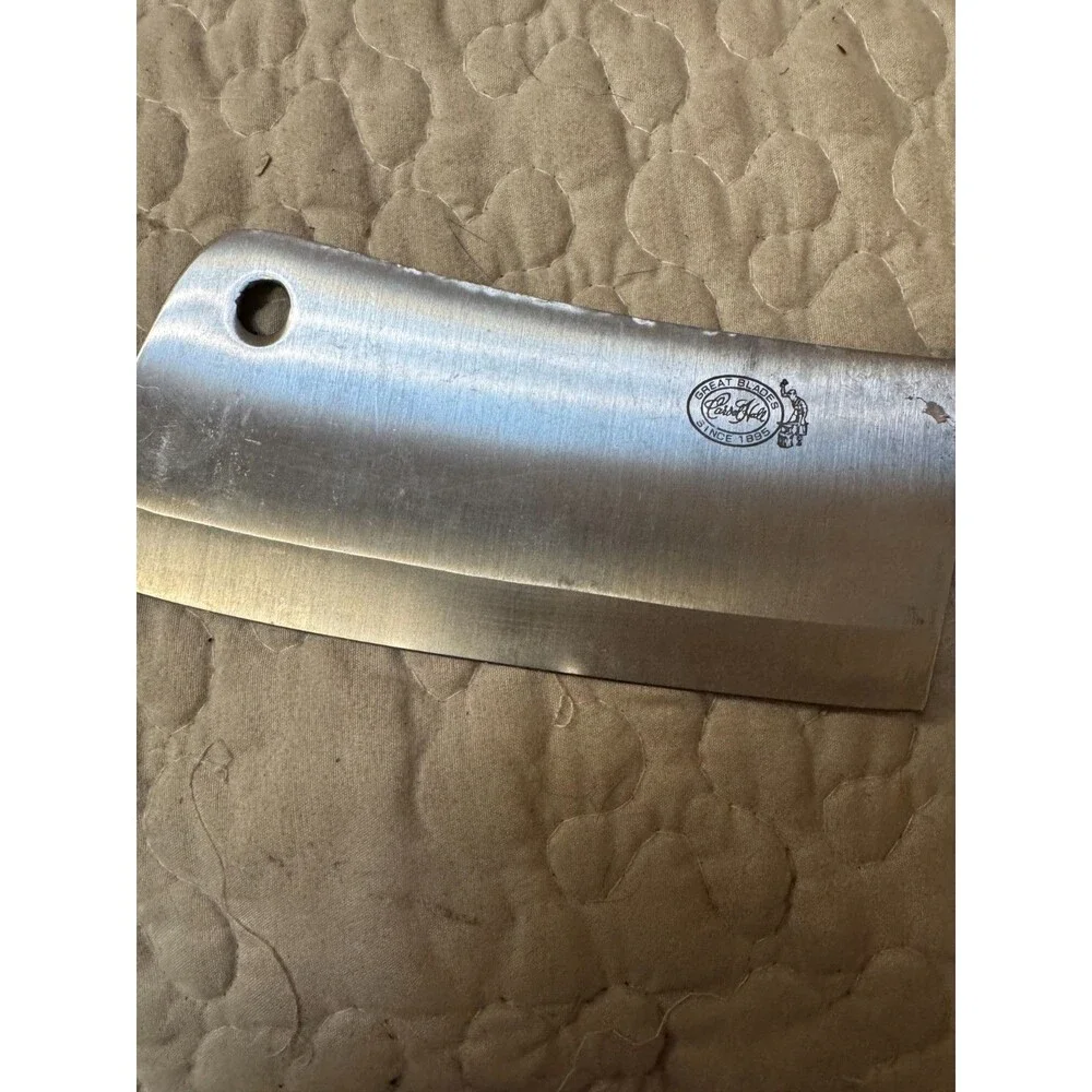 Vintage Carl Hoff Meat Cleaver Great Blades Since 1895 Made In Japan Wood Handle